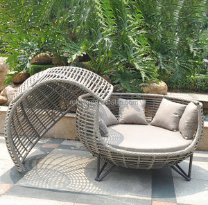 Ocio al aire libre Birdhouse silla Villa jardín individual ratán mimbre Chaise Longue redondo muebles de exterior Birdcage Chaise Longue - Product Image 4
