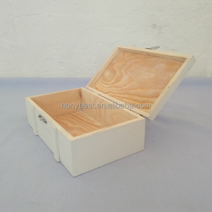 Trang trí bằng gỗ màu trắng Thùng với bản lề nắp và bạc clasp gỗ lưu niệm hộp lưu trữ trường hợp để đóng gói quà tặng, bán lẻ - Product Image 3