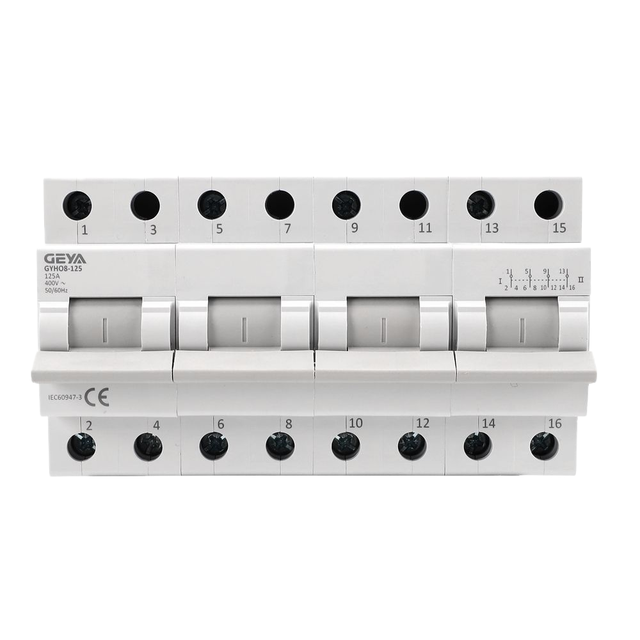 For Gyho8-125 4P Manual Changeover PC Type Mcb Din Rail Mounting Modular Disconnecting Transfer Switch