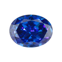 Pierre principale de bague en zircon bleu poli, taille fleur de glace, forme ovale, haute teneur en carbone, qualité Gem 9A, vente en gros