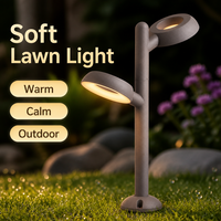 Lampadaire LED moderne à double tête 24W, étanche IP65, en aluminium moulé sous pression, pour jardin, aménagement paysager, éclairage de chemin