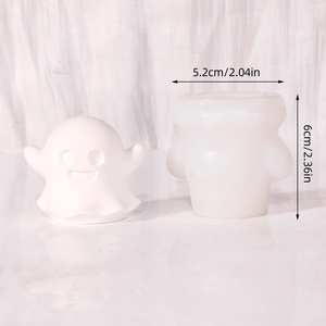 Moule en silicone fait main pour bougies, savons, chocolats, décorations de fête Halloween et Noël, motifs citrouille, fantôme, crâne de zombie 3D, pour un effet réaliste - Product Image 2