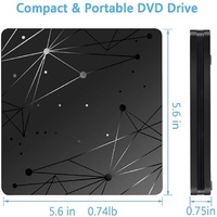 Portable USB Interface Optical Drive 2MB Tray Type CD-RW Burner Writer Player for Laptop Notebook PC Supports DVD-RW TV-Optimal