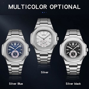 Reloj de Cuarzo SANDA 7020 para Hombre, Reloj de Pulsera Cuadrado de Estilo Chino Retro, Reloj Cuadrado Clásico de Negocios con Correa de Acero Inoxidable, Resistente al Agua - Product Image 2