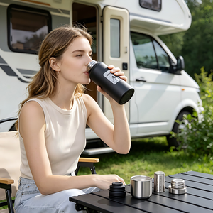 New Design 12oz Fashion Double Wall Stainless Steel Coffee <b>Mug</b> Insulated Tumbler Cups with Handle Coffee <b>Mug</b> Hot Cold Vacuum - Product Image 1