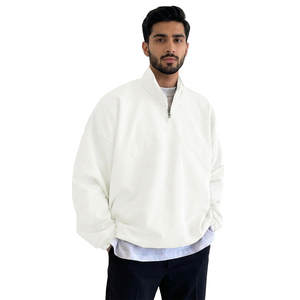 Mens Quarter Zip Sweatshirt Casual Long Sleeve Fleece <b>Mock</b> <b>Neck</b> Outdoor Fall Pullover Sweatshirts - Product Image 1