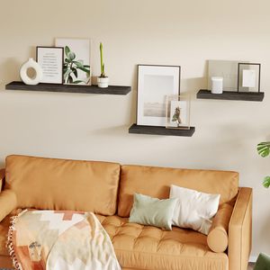 Étagères flottantes de 15,8 pouces, finition bois gris, étagère murale décorative avec supports invisibles pour salle de bain, salon, chambre à coucher, cuisine - Product Image 6