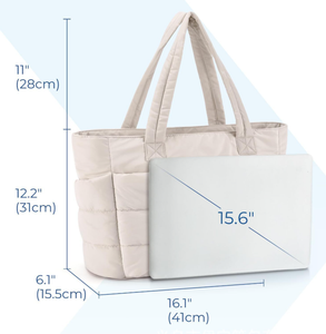 2025軽量大型女性旅行ビーチジムハンドバッグポケットパフィートートバッグ15.6 "ラップトップ用 - Product Image 5