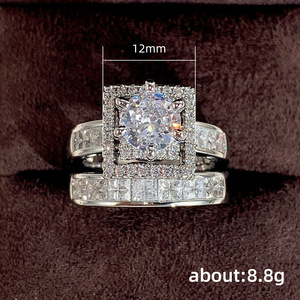 Set di Anelli Doppi Minimalisti per Coppie, Elegante Gioiello da Matrimonio alla Moda - Product Image 3