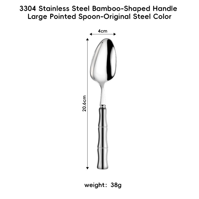 304 Ceramic Bamboo Handle Pointed spoon