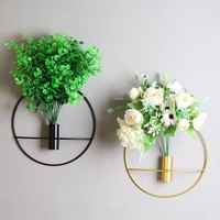 Kreative Wand montage Geometrische Eisen Blumen halter Nordic Hanging Flower Pot Wand dekoration Pflanzer halter Innenwand Vase
