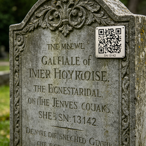 <span class=keywords><strong>Plaque</strong></span> commémorative personnalisée en acier inoxydable avec code QR, gravure personnalisée, panneau de pierre tombale durable, marqueur de sépulture en métal, étiquette funéraire - Product Image 3