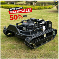 Tondeuse à gazon robotisée télécommandée, homologuée CE EPA, pour tous terrains, avec chenilles en caoutchouc agricoles