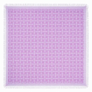 Tappetino da Picnic per Esterni con Motivo a Zigzag Lavanda, Bordo Frangiato, per <span class=keywords><strong>Veranda</strong></span>, Giardino, Frutteto, Misure Personalizzabili, Produzione su Ordinazione - Product Image 1
