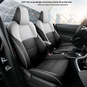 Fundas de Asiento de Coche Personalizadas de Cuero de Estilo Deportivo de Lujo, Resistentes al Desgaste para las Cuatro Estaciones, Juego Completo para <span class=keywords><strong>Toyota</strong></span> BZ4X - Product Image 2