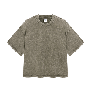 Maglietta nera con lavaggio acido di alta qualità Design personalizzato con stampa in cotone camicia Vintage - Product Image 4