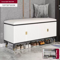 Repose-pieds et banc à chaussures en cuir PU et bois, mobilier de salon moderne pour appartement, tabouret de rangement pour chaussures avec siège