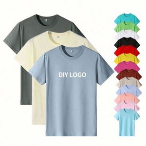 Comfortable Non-Shrink 100%Cotton Men's Round Neck T Shirts Summer Short <b>Sleeve</b> Crew Neck T Shirts - Product Image 2