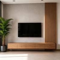 Meuble TV mural de qualité supérieure, style nordique rustique en bois, personnalisable, pour salon, meuble TV modulaire
