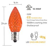 Untuk UL bohlam LED C7, cahaya senar Natal kelas komersial bisa diredupkan putih dingin E12