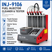 Testeur de nettoyage d'injecteurs à ultrasons intégré INJ-9106 avec kit d'adaptateurs complet pour atelier de réparation automobile et garage