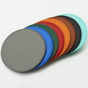 批发散装聚氨酯皮革杯垫套装促销活动可定制杯垫营销和品牌 - Product Image 1