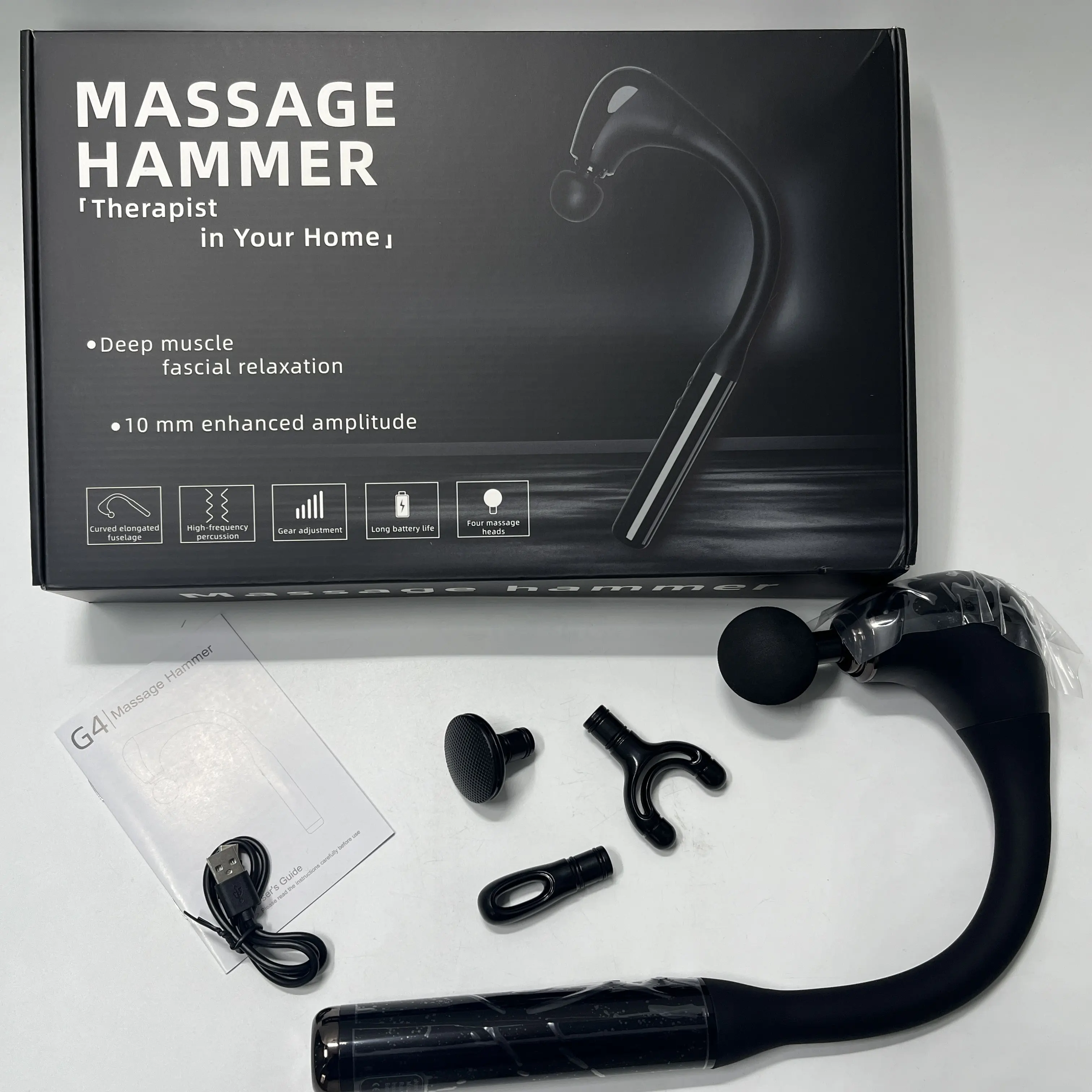 2024 Hot Selling Product Professional Handheld Massage Gun Percussion Massager Hammer Massage Gun Upgrade Extension Handle