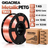 Filamen Printer 3D PETG Metalik Grosir 1.75mm 1KG Rose Gold OEM ODM Produsen Label Pribadi Pasokan Massal