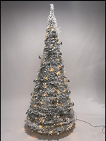 Herstellergroßhandel Pop-up Weihnachtsbaum 1,8m Faltbare Weihnachtsbäume mit LED-Lichtern und Weihnachtskugeln