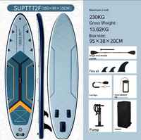 Planche de paddle gonflable tout-terrain stable avec multiples motifs, kit complet, siège de kayak, double pagaie, pompe électrique portable