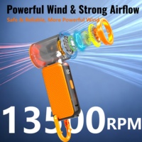 Ventilateur haute vitesse 13500 tr/min, moteur sans balais 1800 mAh pour barbecue extérieur, ventilateur puissant haute vitesse pour allumer un feu, mini ventilateur portable