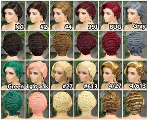 วิกผม FH 5x5 แบบปิดด้านข้าง ทรงพิกซี่คัท  ไม่ต้องใช้กาว  วิกผมหน้าผากลูกไม้สีเขียว ผมแท้ 100% วิกผมสั้นทรงพิกซี่ - Product Image 4