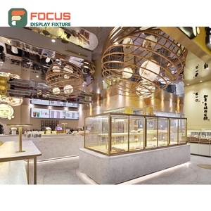 Mueble expositor de café independiente con acabado de madera mate, área de exhibición de productos, mueble comercial para cafetería - Product Image 5