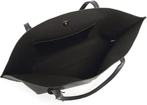 <span class=keywords><strong>Sac</strong></span> fourre-tout décontracté <span class=keywords><strong>noir</strong></span> à double anse en similicuir souple, fermeture ouverte, doublure en coton pour usage quotidien, sacs à main simples - Product Image 6