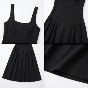 Vestido Largo Negro Personalizado SHENGFU OEM, Cuello Cuadrado, Sin Mangas, Corte en A, Vestido Elegante de Noche para Mujer, Vestido Formal para Fiesta - Product Image 3