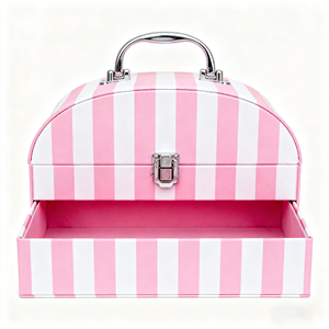 Valise rigide en carton rose biodégradable et recyclable, fabriquée à la main, avec logo personnalisé en métal, mignonne <span class=keywords><strong>mini</strong></span>-boîte cadeau, finition brillante - Product Image 2