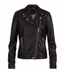 Blouson automne-hiver à manches longues en cuir synthétique pour femme, vêtement de motard décontracté taille Plus, avec fermeture éclair unie - Product Image 1