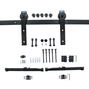 Porte coulissante en bois massif à 2 panneaux avec Kit de quincaillerie - Product Image 6