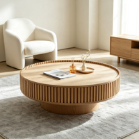 Table basse moderne en bois massif pour petit salon, design créatif inspiré des engrenages, mobilier de maison modèle