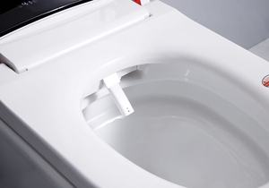 WC électrique intelligent avec capteur de pied, chasse d'eau par gravité, télécommande, siège chauffant, chasse d'eau automatique, réservoir encastré - Product Image 4