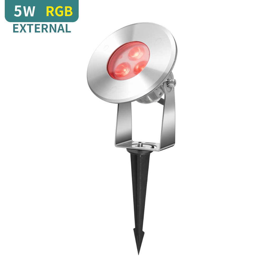 5W IP68 Outdoor Waterproof RGB Landscape Garden LED Spike Light Outdoor Garden
