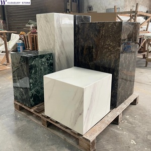 Socle en marbre vert moderne <span class=keywords><strong>Cube</strong></span> plaque de roche polie support de fleurs pour salon meuble <span class=keywords><strong>TV</strong></span> porche décoration de sol chambre Hall - Product Image 6