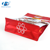 Sac à fond plat imprimé personnalisable en usine avec poignée suspendue pour emballage alimentaire de biscuits et chocolats