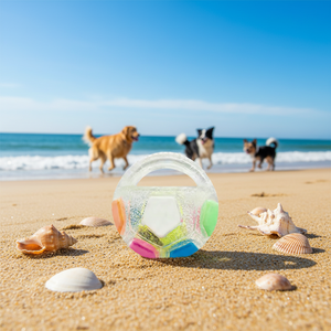 Renkli Zıplayan Evcil Hayvan Futbol Topu Oyuncağı, Saplı İnteraktif Köpek Çiğneme Oyuncağı, Köpekler için Oyun, Eğitim ve Egzersiz - Product Image 1