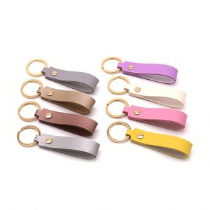 X418 Custom Eco-friendly Fashion Business Gift Stainless Steel Keychain Pu Leather Car Key Strap Waist Wallet <b>Keyrings</b> <b>Men</b> Women - Product Image 4