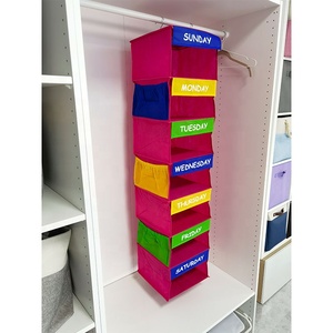 Hoạt Động Hàng Ngày Kids Closet <span class=keywords><strong>Organizer</strong></span> Closet Treo <span class=keywords><strong>Organizer</strong></span> 7-Grid Ngày Trong Tuần Quần Áo <span class=keywords><strong>Organizer</strong></span> Cho Trẻ Em - Product Image 3