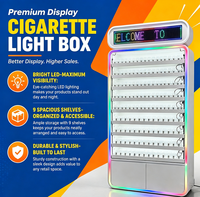 Étagère de présentation de cigarettes haute avec éclairage LED, armoire de présentation avec boîte lumineuse LED, étagères multi-niveaux, taille personnalisée