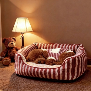 ملابس للحيوانات الأليفة، قميص مخطط أحمر وأبيض للقطط والكلاب، سترة قطنية محبوكة للكلاب للصيف - Product Image 6