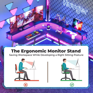 <span class=keywords><strong>Bureau</strong></span> en forme de L Offres Spéciales <span class=keywords><strong>Bureau</strong></span> Gamer <span class=keywords><strong>Bureau</strong></span> de jeu pour jeux Table de jeu Design PC <span class=keywords><strong>Bureau</strong></span> de jeu avec lumière RVB - Product Image 6