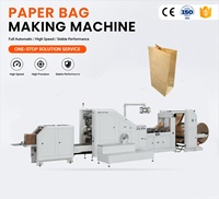 Nouvelle machine de fabrication de sacs en papier kraft à fond carré, alimentée par rouleaux, contrôlée par PLC, avec haute productivité et moteur.